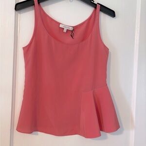 NWOT Dorothee Schumacher 100% Silk  Pink Peplum Top,